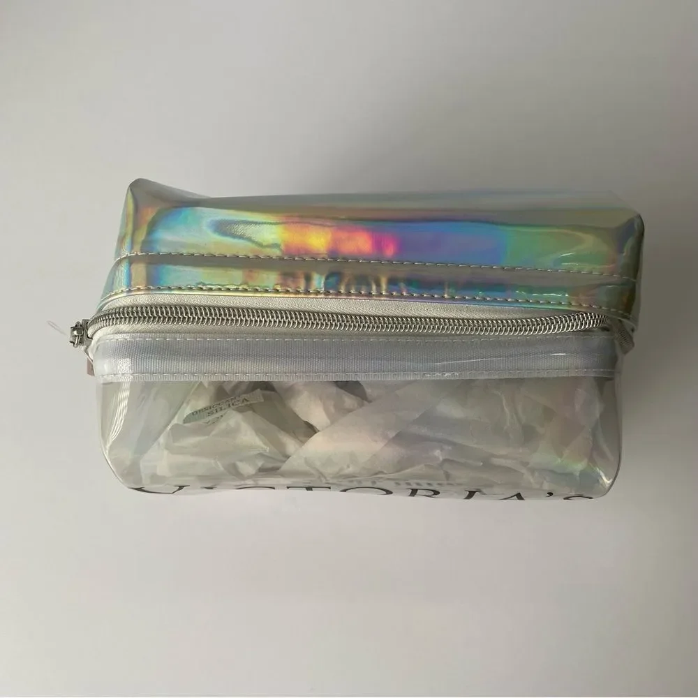 Victoria’s Secret Makeup‎ Bag Toiletries We are all Angels Clear Holographic zip